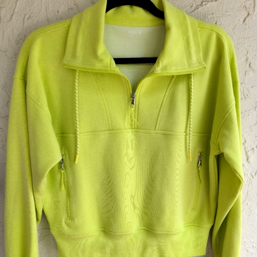 Lime Green Quarter-Zip Women's Athletic Fleece